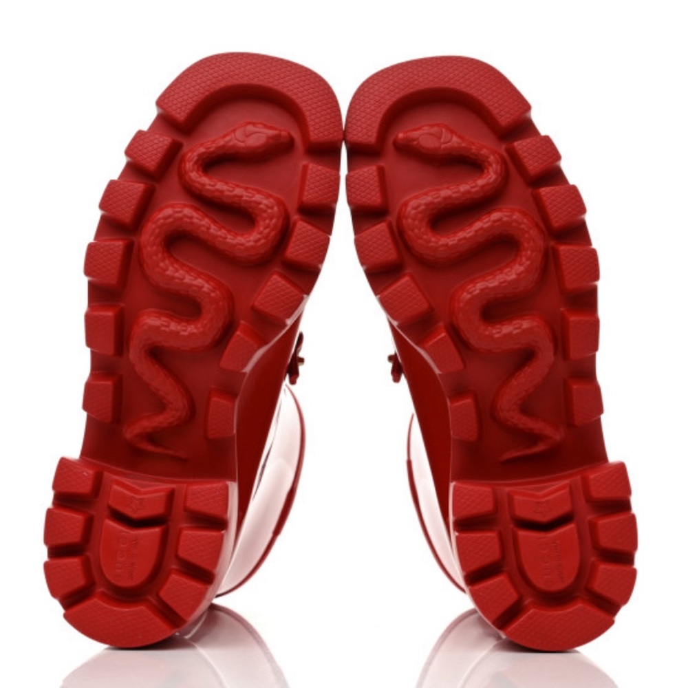 GUCCI Rubber Womens  Ankle Boots Maple Red Size 35 - Picture 4 of 4